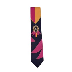 Neck Tie - Pink Blue Flower Lions