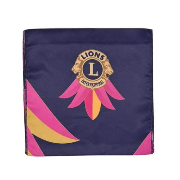 Scarf Pink Blue Flower Lions