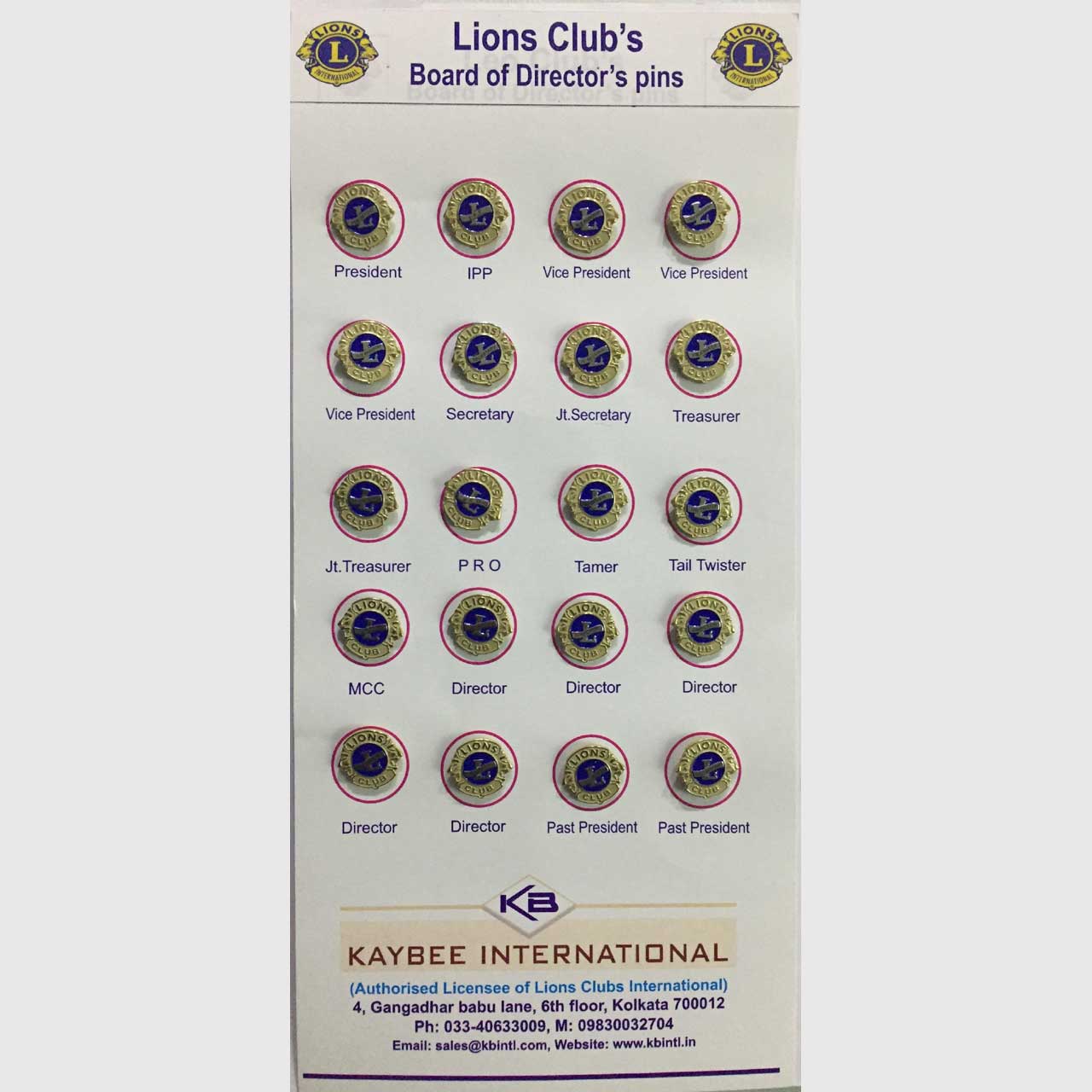 Lions Clubs International Board of Directors Pin